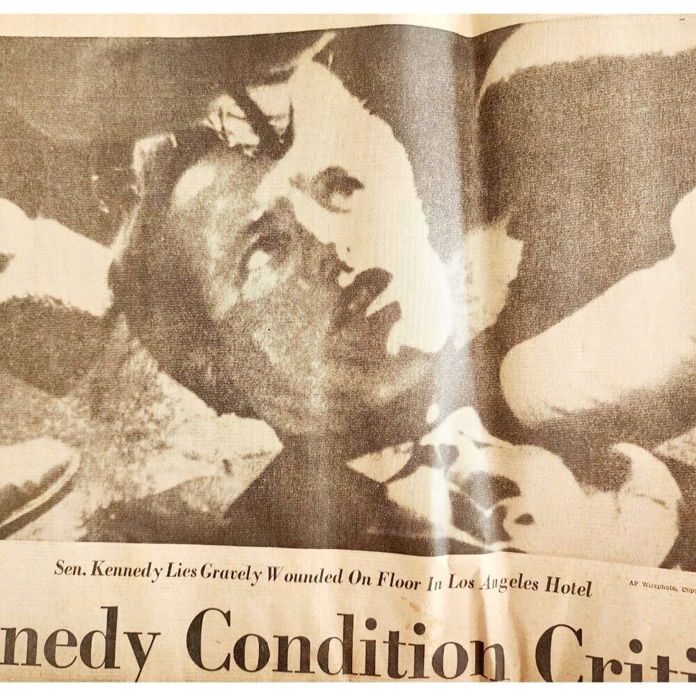 1968 Senator Robert Kennedy Assassination Portland Express Newspaper June 5 DWJJ